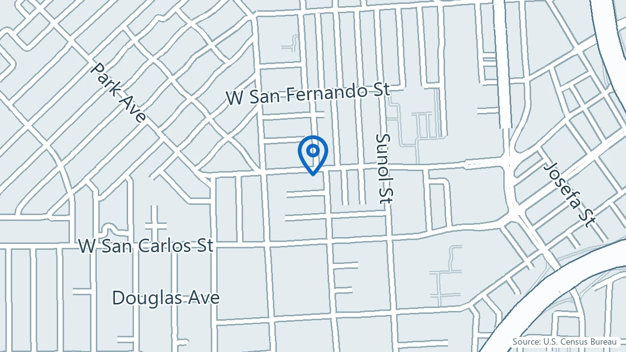 Map showing Advanced Psychiatry Associates in San Jose, California
