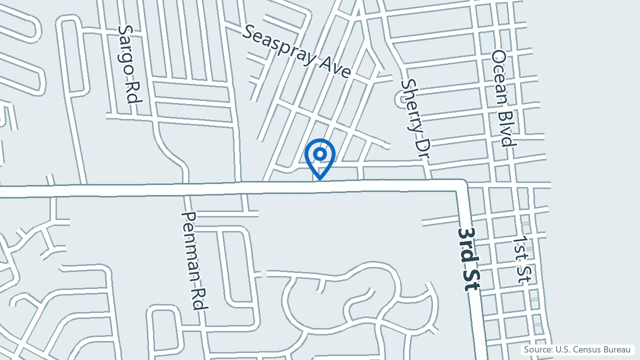 Map showing Integrative Behavioral Health Sciences in Atlantic Beach, Florida