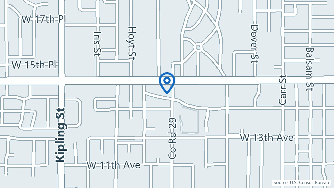 Map showing Denver Wellness Associates in Lakewood, Colorado