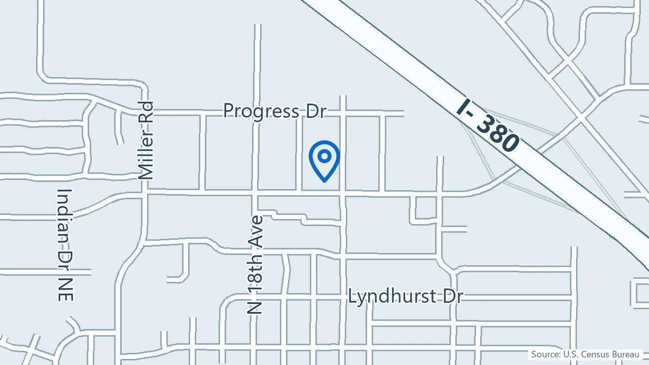 Map showing Associates for Behavioral Healthcare in Hiawatha, Iowa