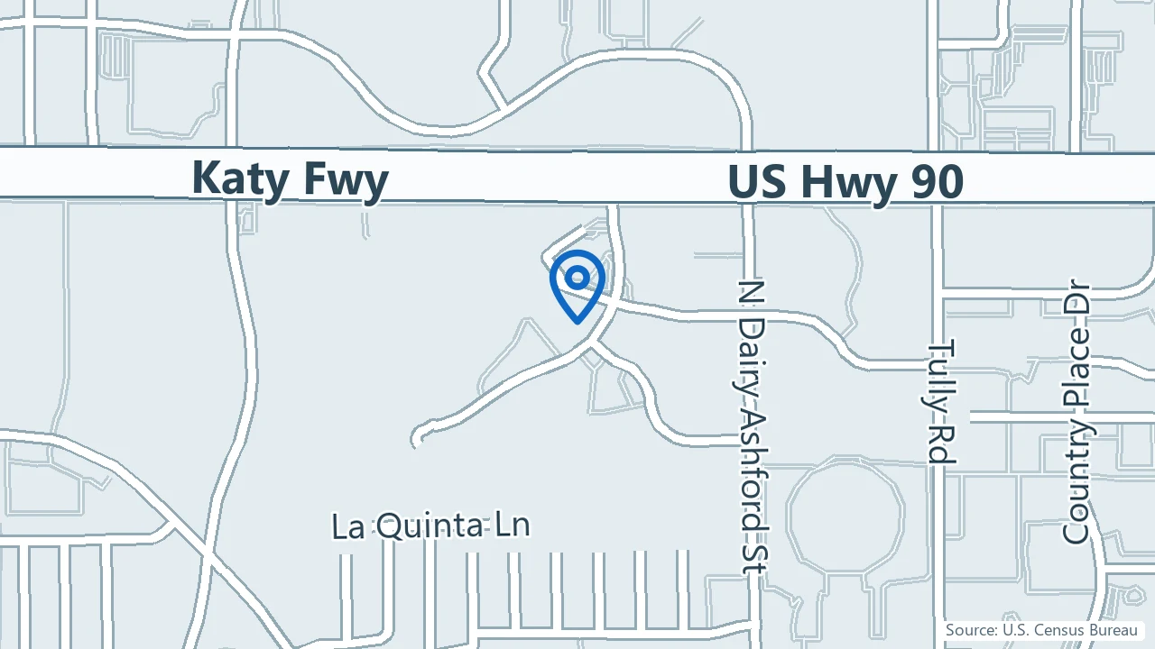 Map showing St John Mental Health Clinic of Houston in Houston, Texas