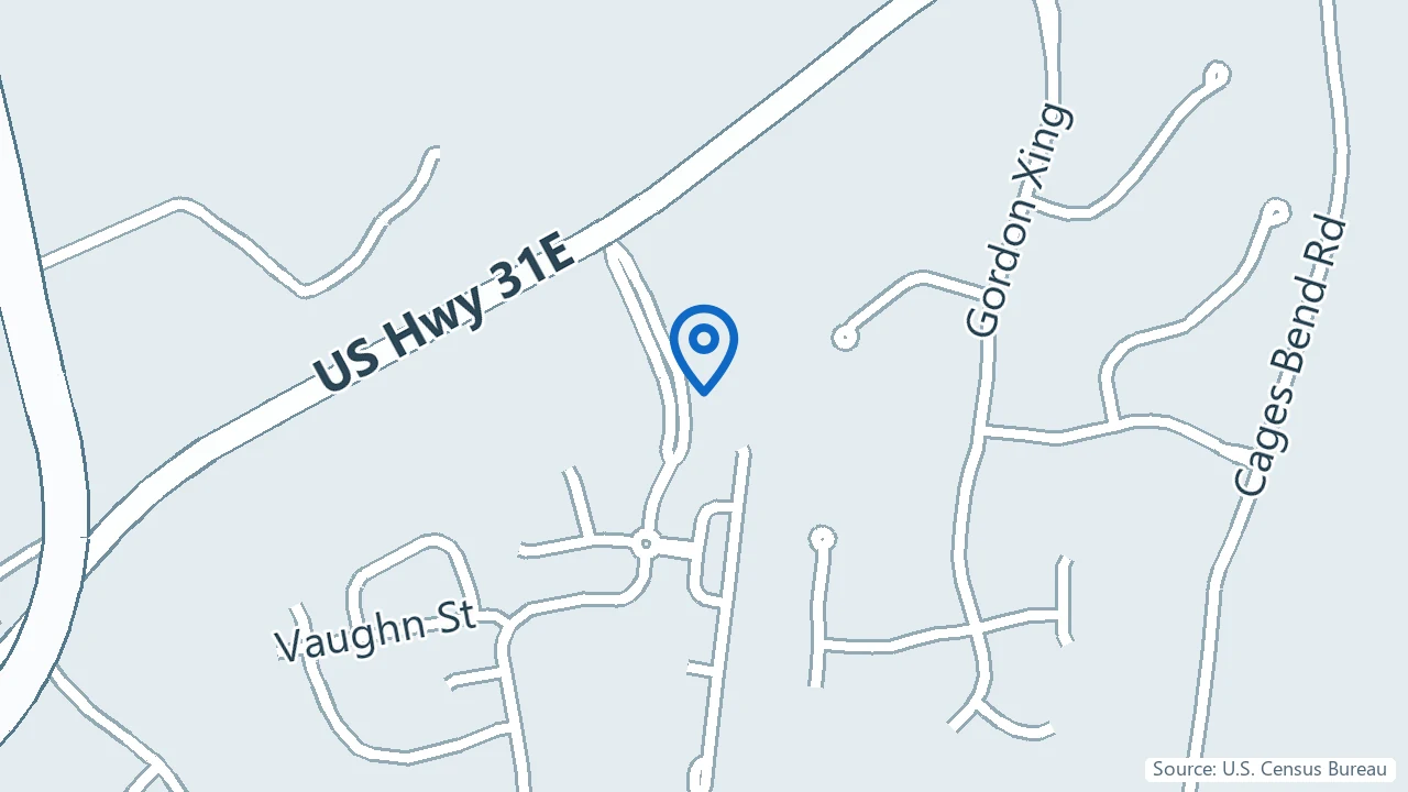 Map showing Three Rivers Wellness in Gallatin, Tennessee