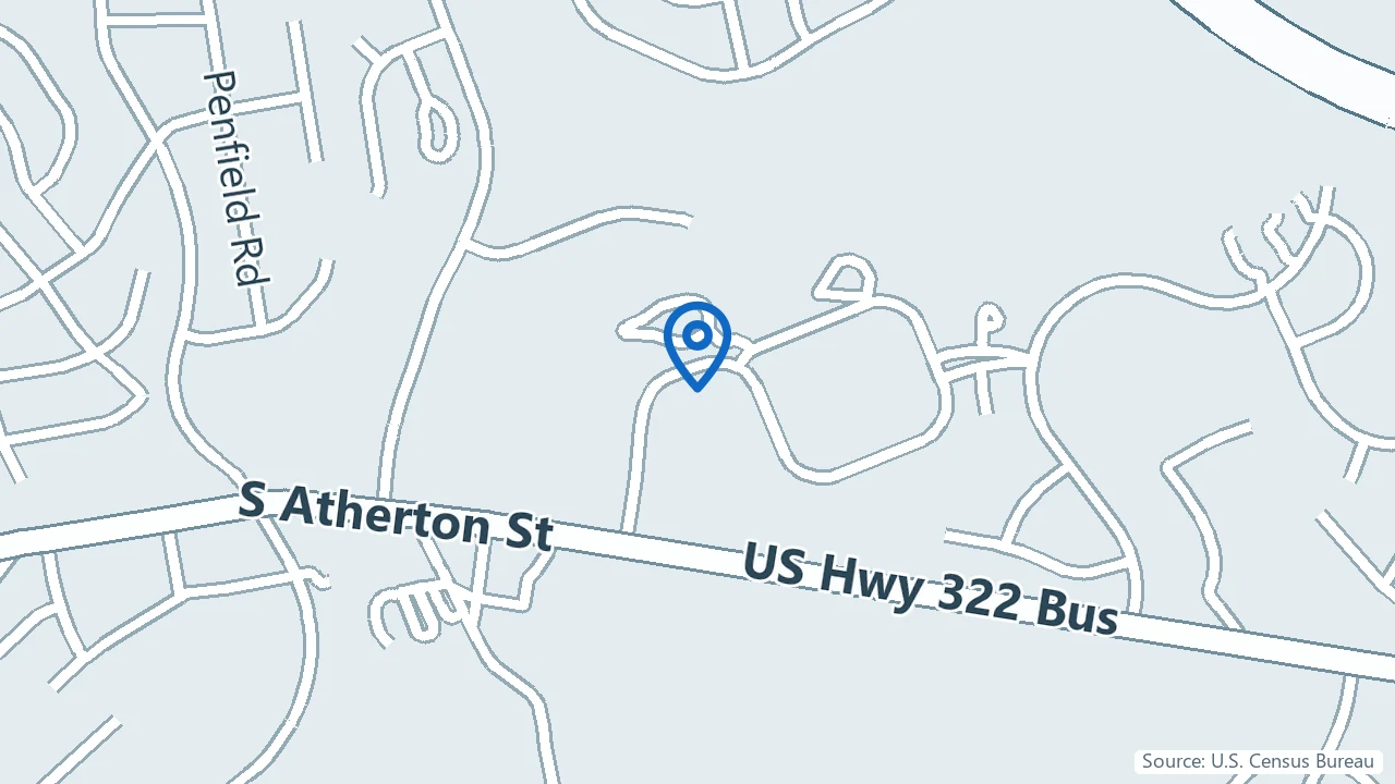 Map showing SunPointe Health in State College, Pennsylvania