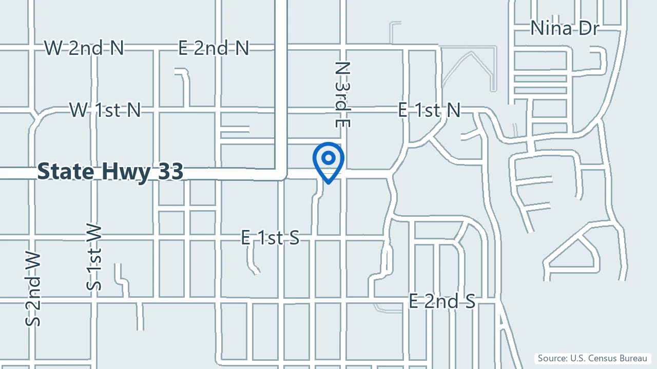 Map showing Pearl Health Clinic in Rexburg, Idaho