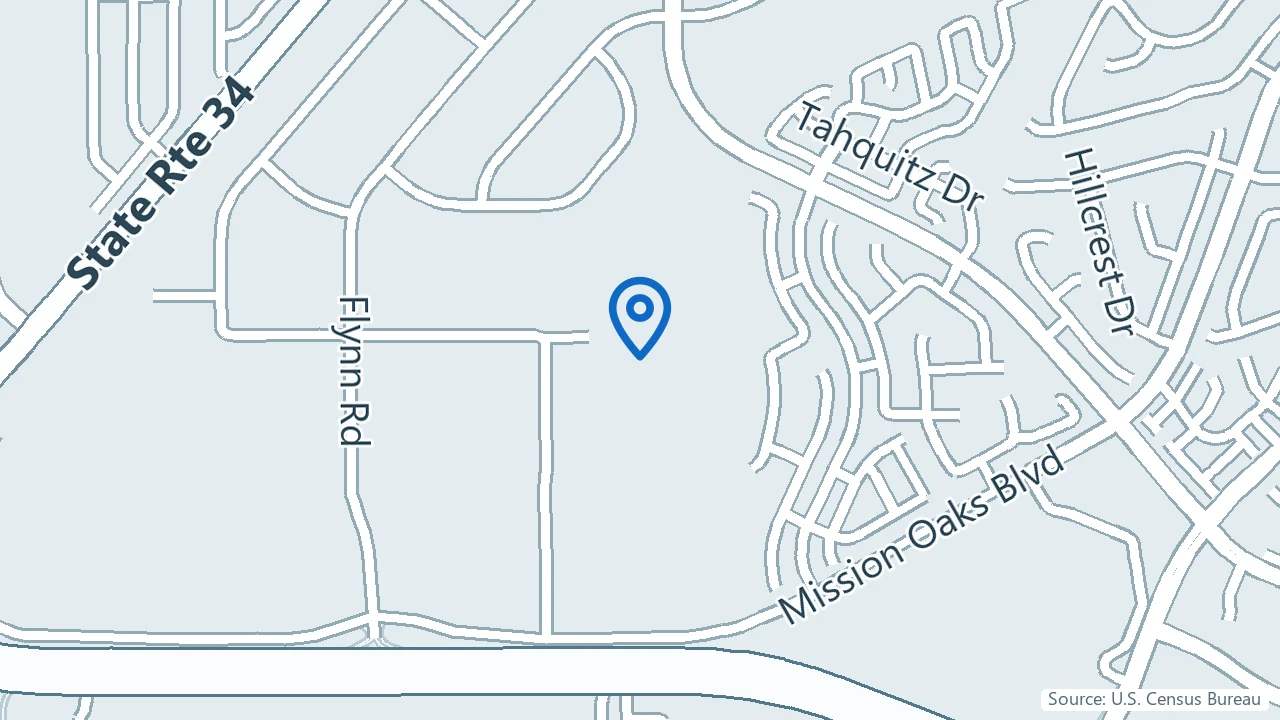 Map showing Ventura Center for Advanced Therapeutics in Camarillo, California