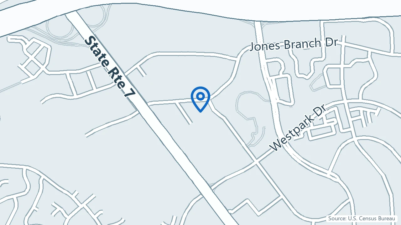 Map showing Greenbrook Mental Wellness Center in McLean, Virginia
