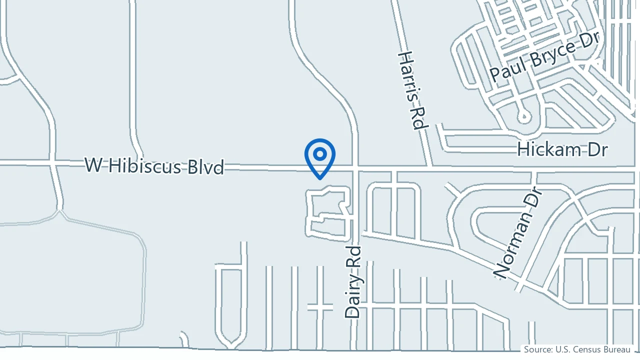 Map showing Quiet Mind Therapy Services in Melbourne, Florida
