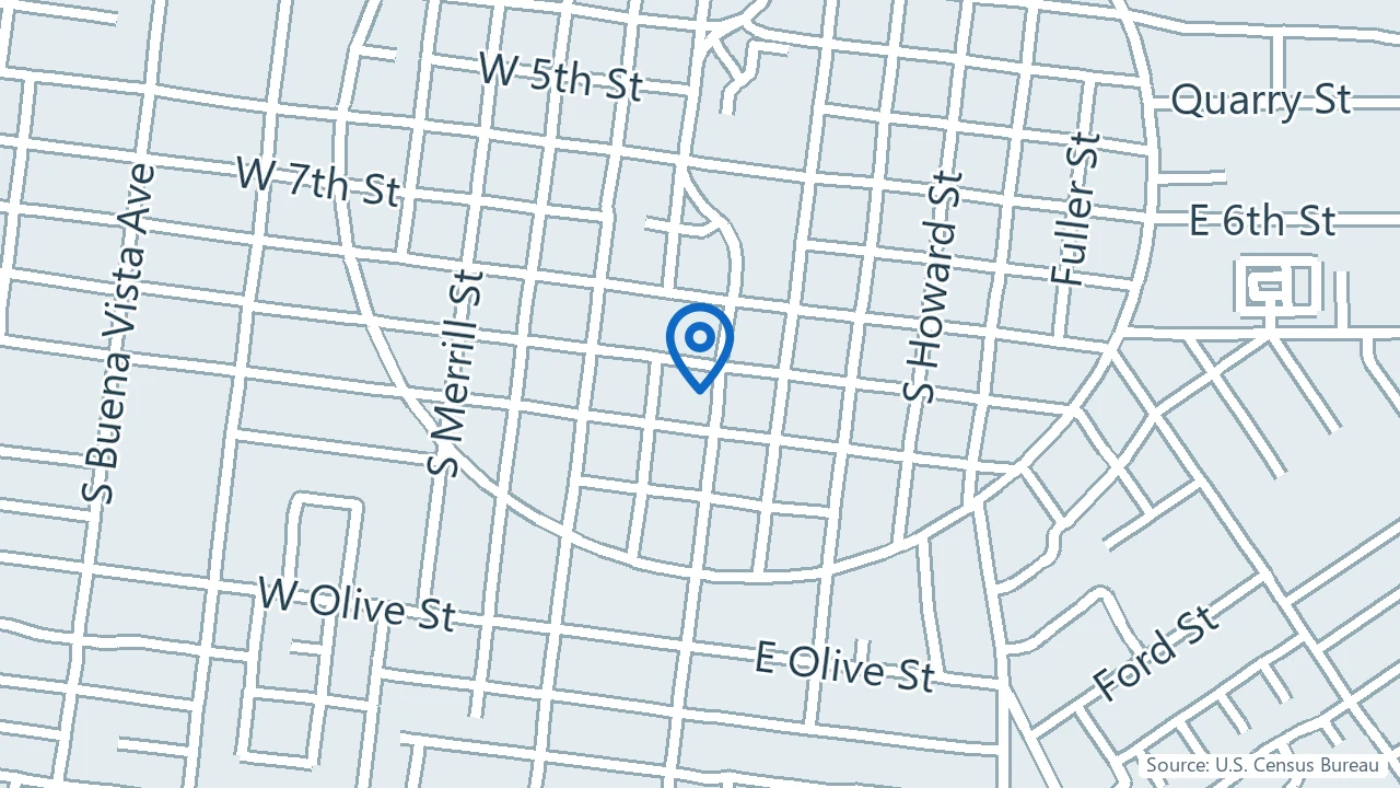 Map showing Pacific Neuropsychiatric Specialists in Corona, California