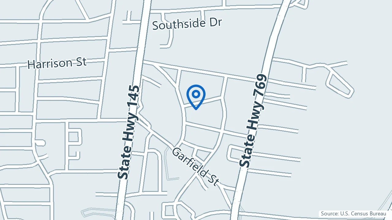Map showing The Chadwick Clinic in Tupelo, Mississippi