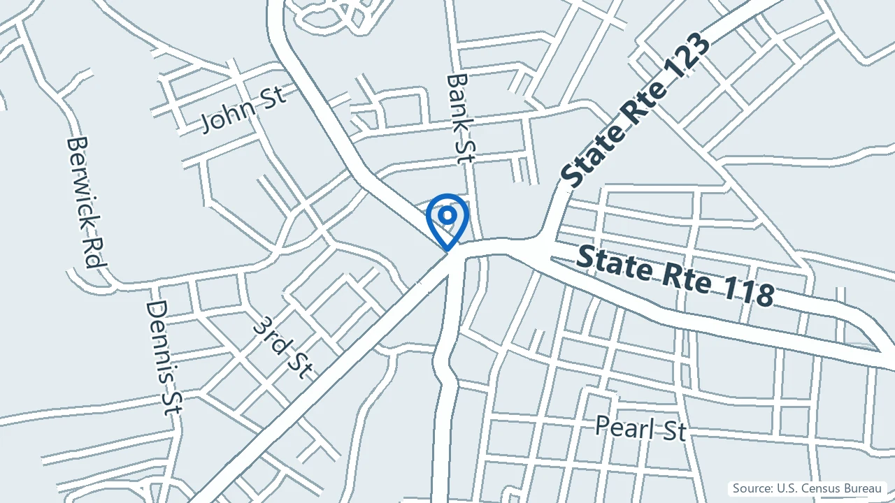 Map showing Northeast Health Services in Attleboro, Massachusetts