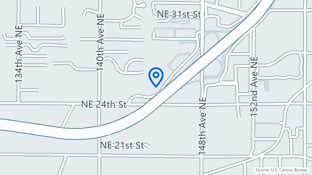 Map showing Bellevue Pain and Wellness in Bellevue, Washington
