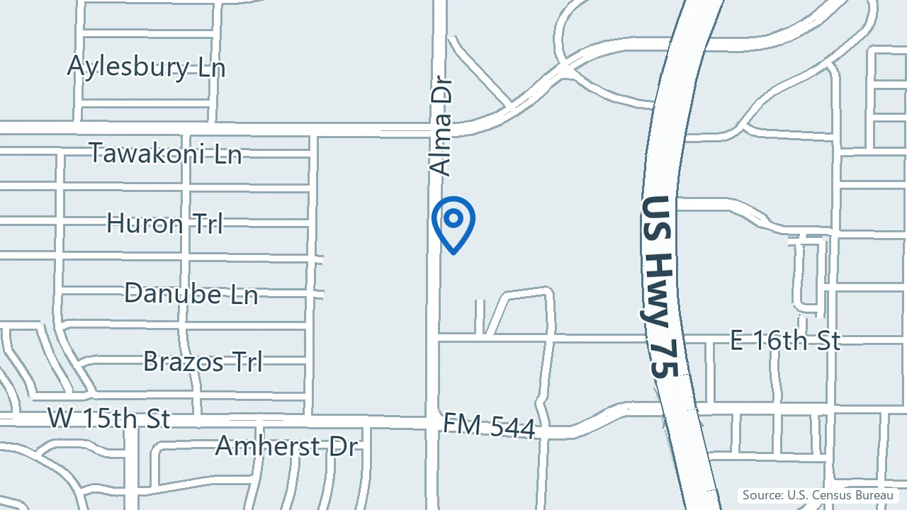 Map showing Fusion Family Consulting in Plano, Texas