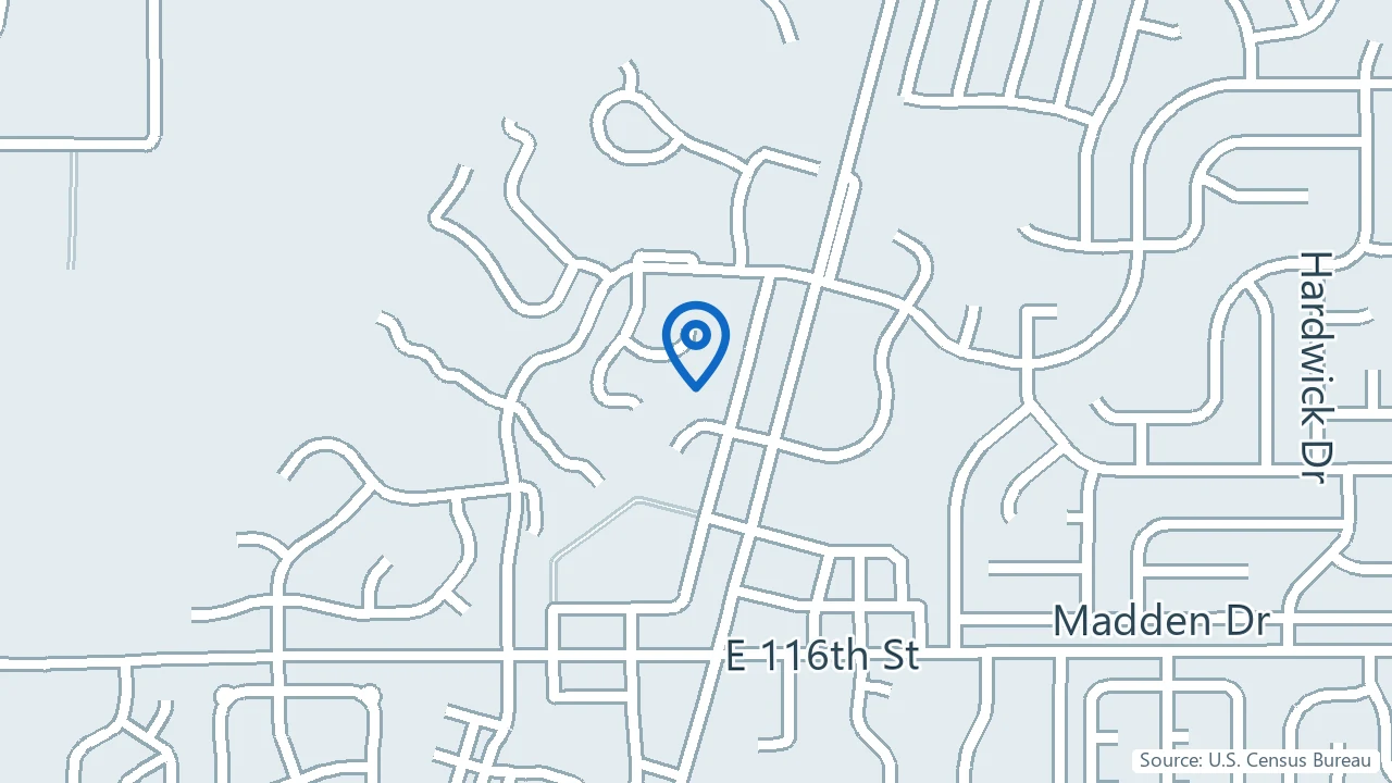 Map showing The Anxiety Center in Fishers, Indiana