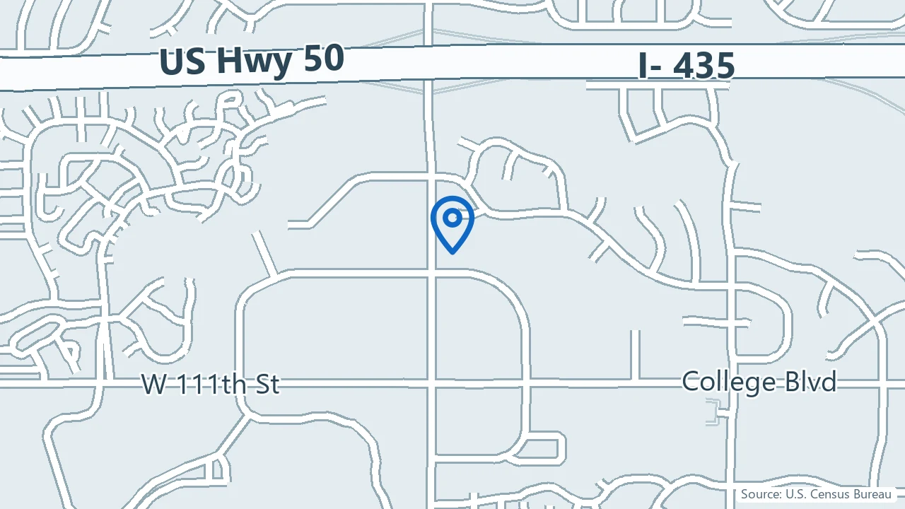 Map showing Kansas Pain Management in Overland Park, Kansas