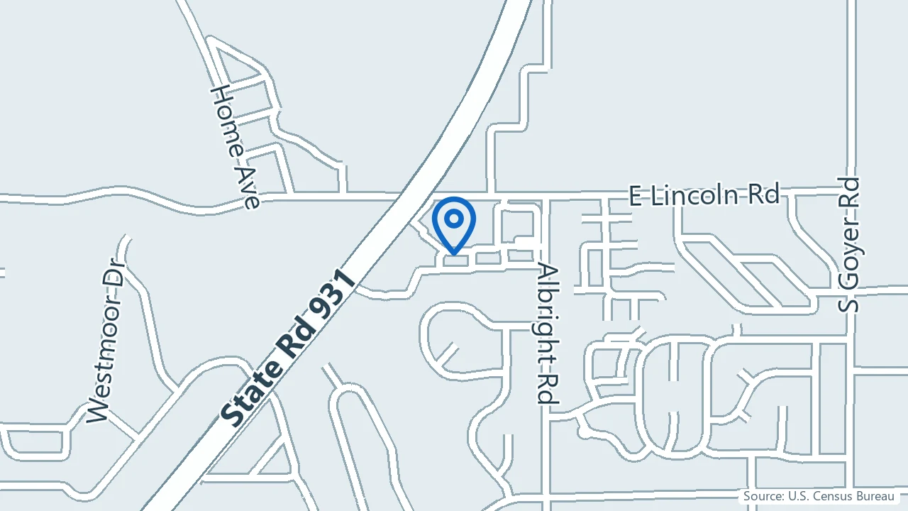 Map showing Integrity Family Counseling & Health Clinic in Kokomo, Indiana