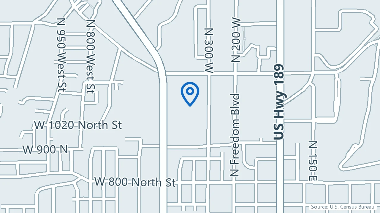 Map showing Utah Valley Clinic Psychiatry and Counseling in Provo, Utah