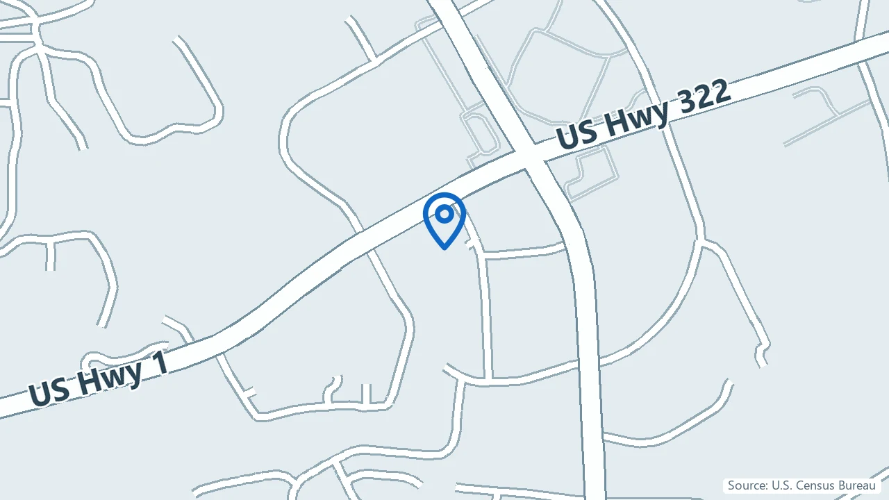 Map showing Cognizant Behavioral Health Services in Chadds Ford, Pennsylvania