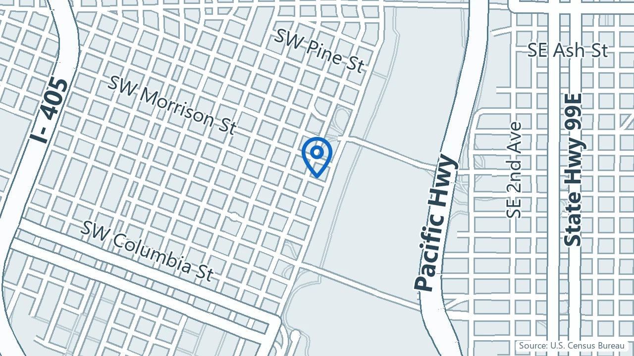 Map showing NorthStar Psychiatry in Portland, Oregon