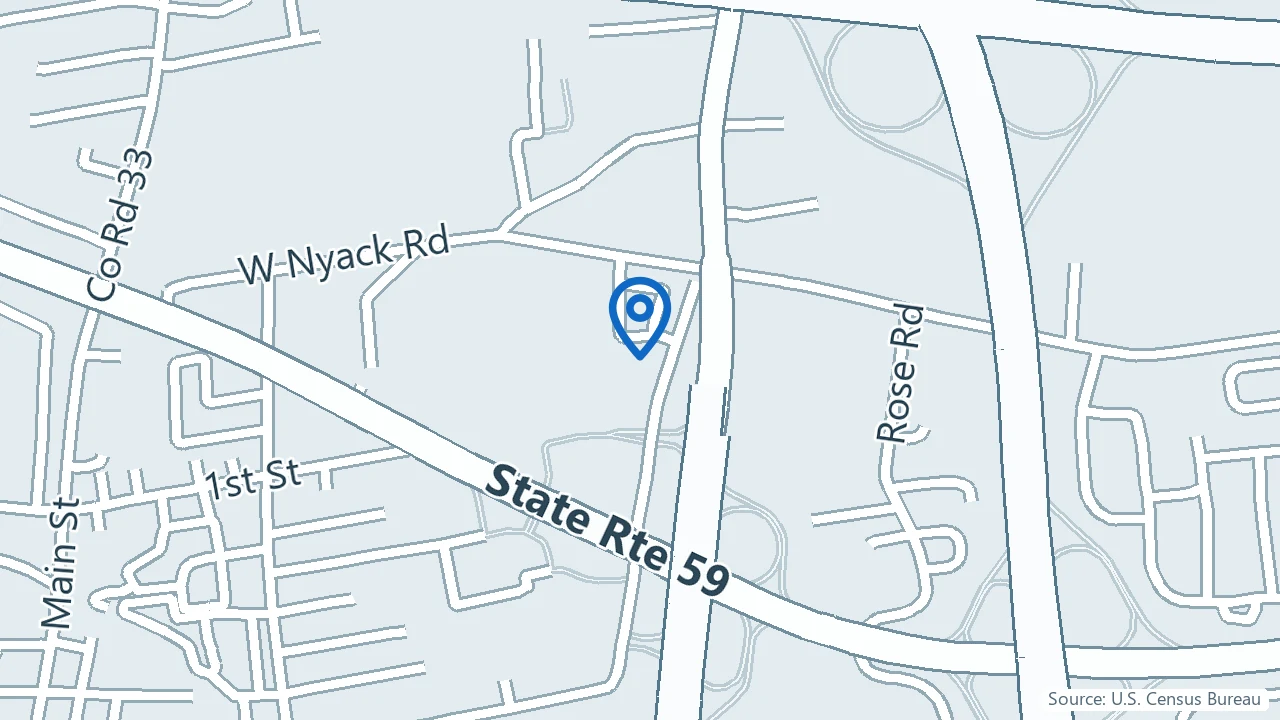 Map showing Clearwave Mental Health in Nanuet, New York