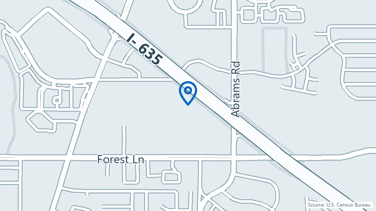 Map showing Zoe Psychiatry & Sleep Medicine in Dallas, Texas