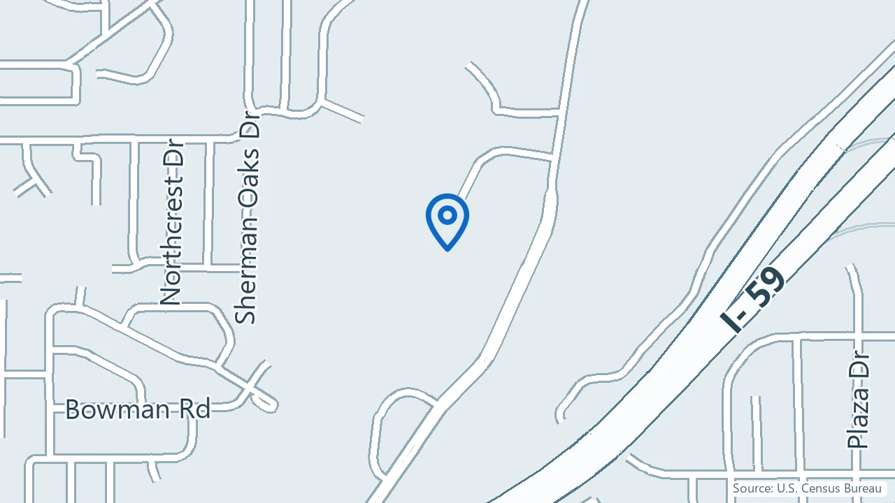 Map showing Pathway Healthcare in Birmingham, Alabama