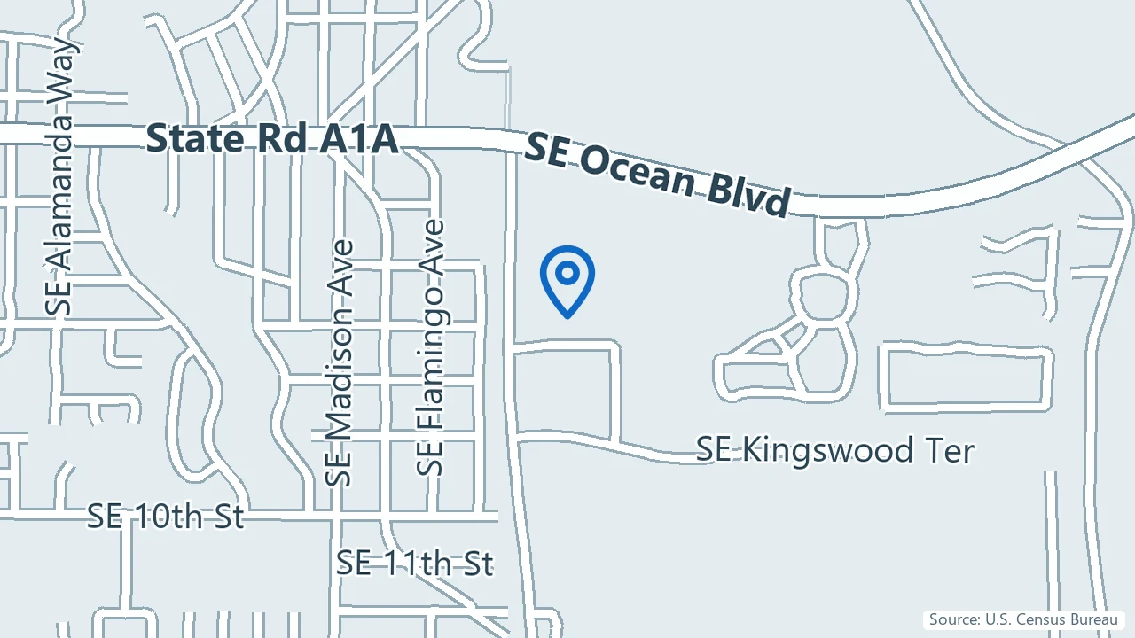 Map showing Riverview Community Mental Health Center in Stuart, Florida