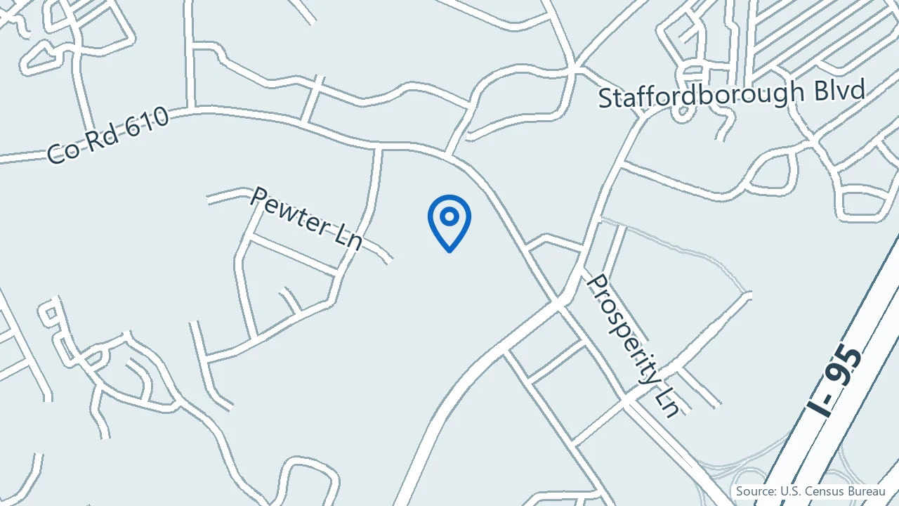 Map showing Altahir Behavioral Health in Stafford, Virginia