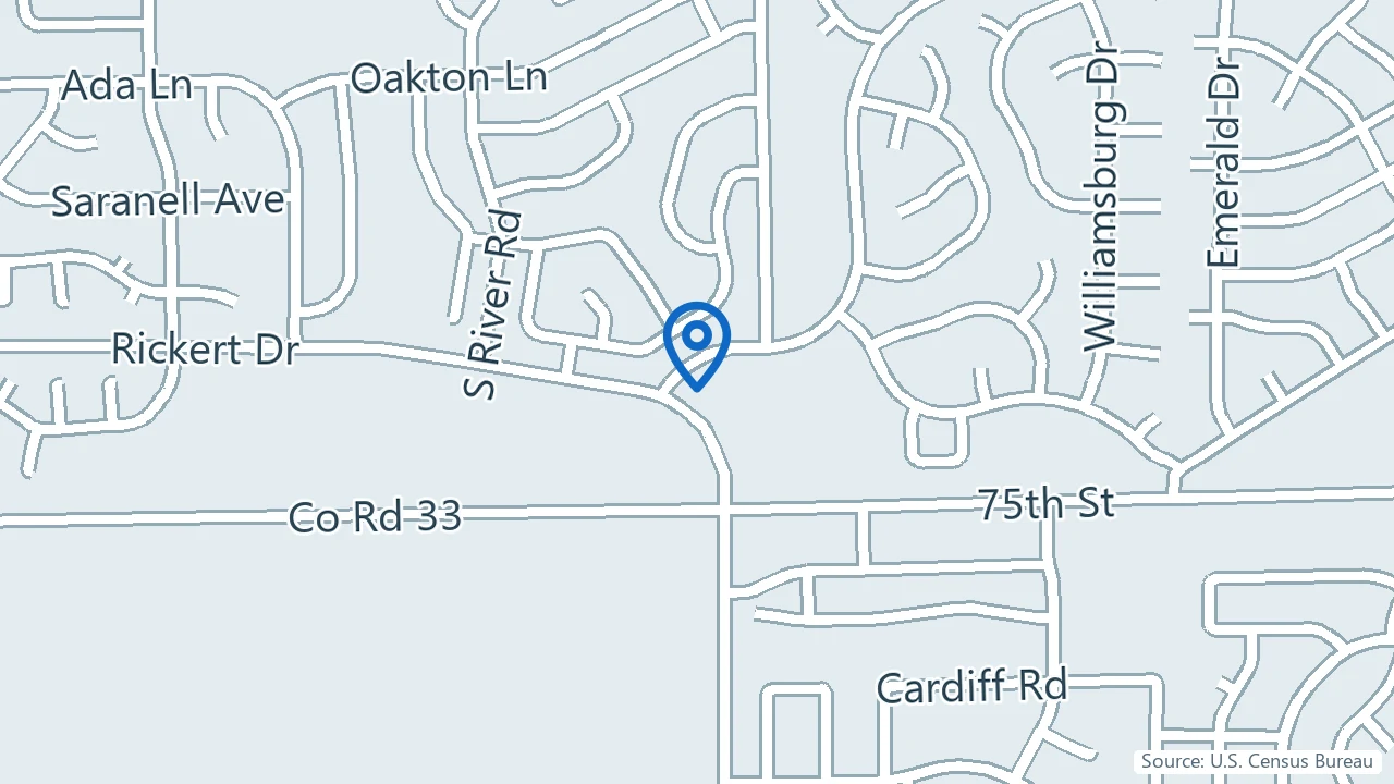 Map showing Hopemark Health in Naperville, Illinois