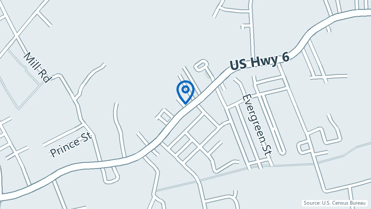 Map showing Safe Harbor Wellness & Psychiatric Services in Fairhaven, Massachusetts