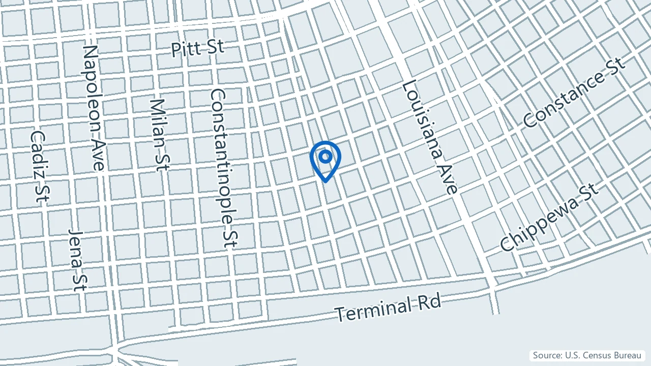 Map showing Atlas Psychiatry in New Orleans, Louisiana