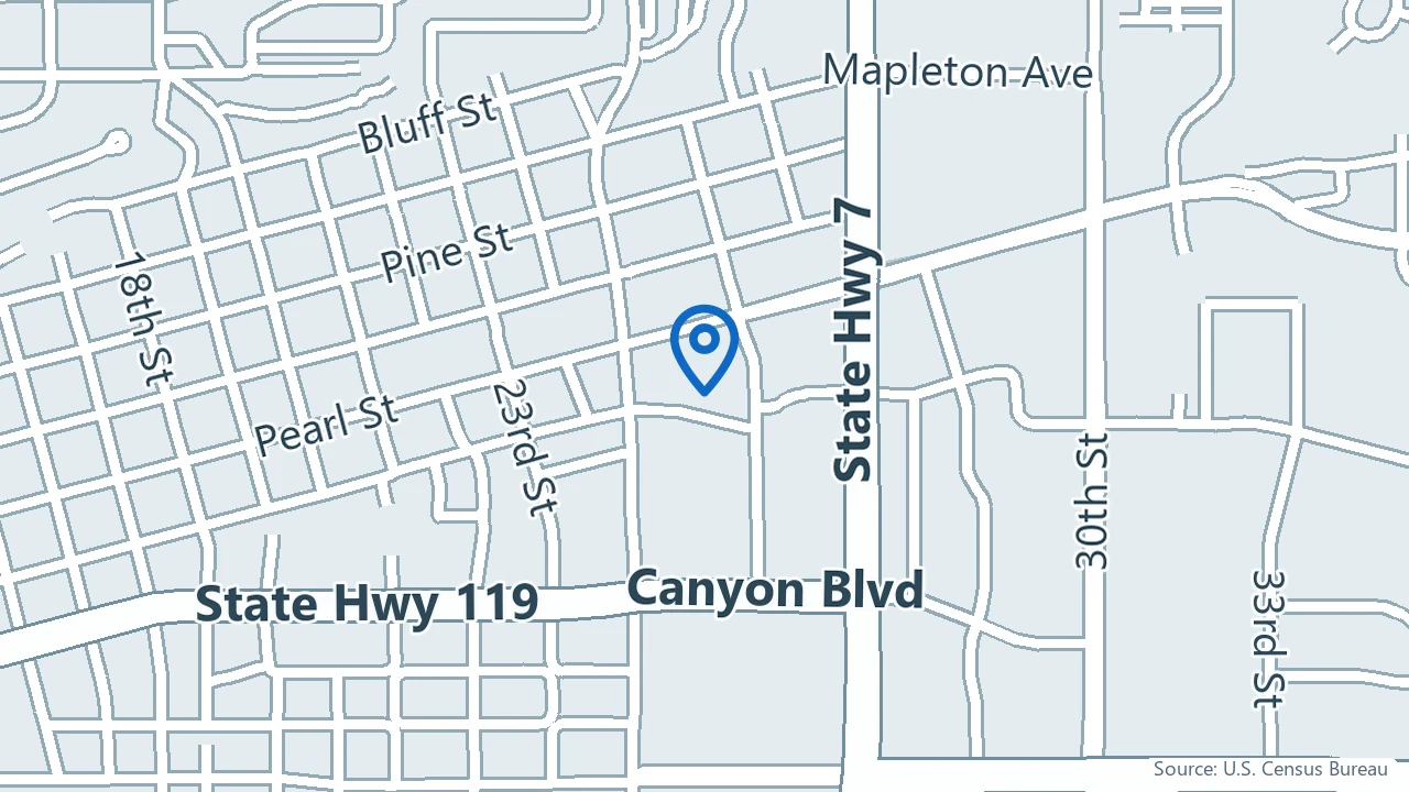 Map showing Delos Psychiatry in Boulder, Colorado