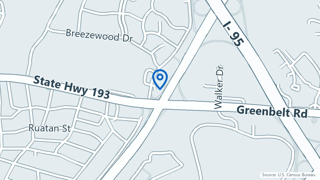 Map showing Tripple C Behavioral Health in Greenbelt, Maryland