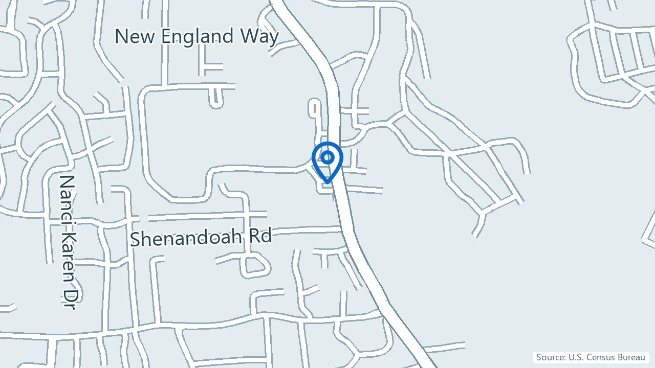 Map showing Eccentric Minds Health & Wellness in Warwick, Rhode Island