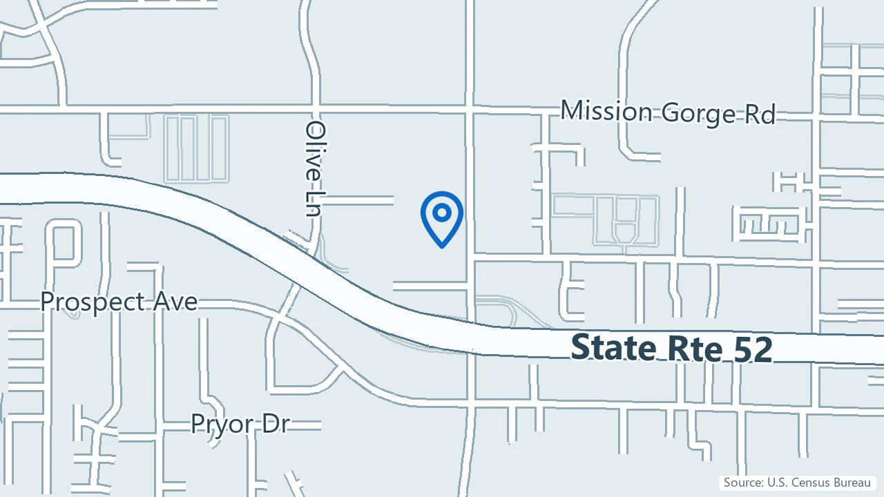Map showing Pacific Health Systems in Santee, California