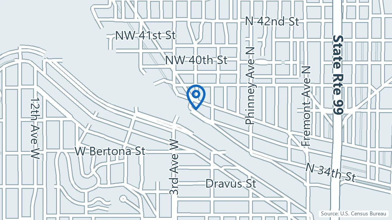Map showing Clear Path Psychiatry in Seattle, Washington