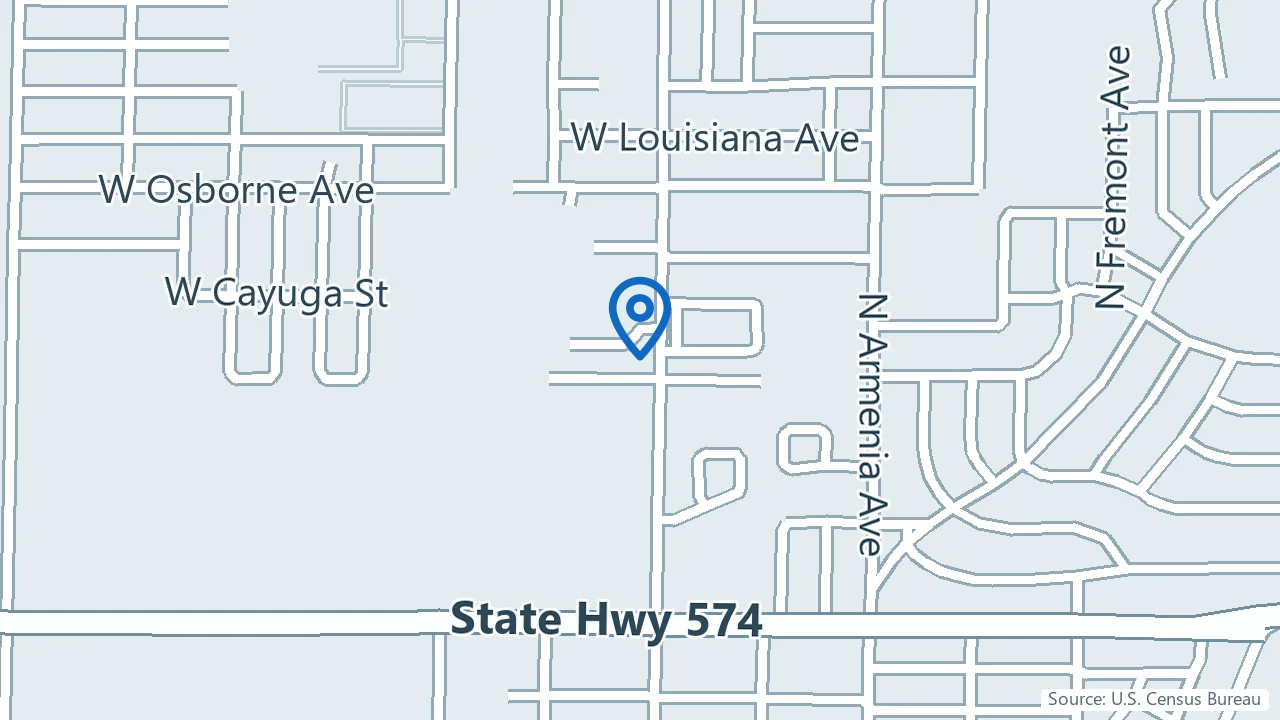 Map showing PsychPlus in Tampa, Florida