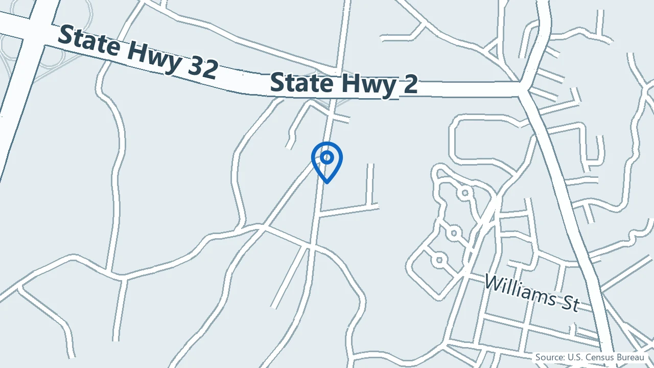 Map showing Kelly Jaziri, MD Psychiatric Services in Norwich, Connecticut