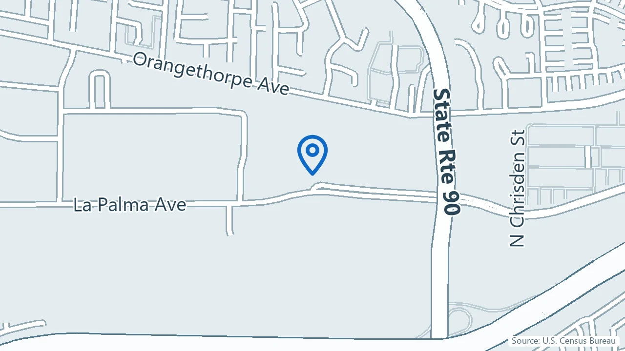 Map showing Progeny Psychiatric Clinic in Anaheim, California