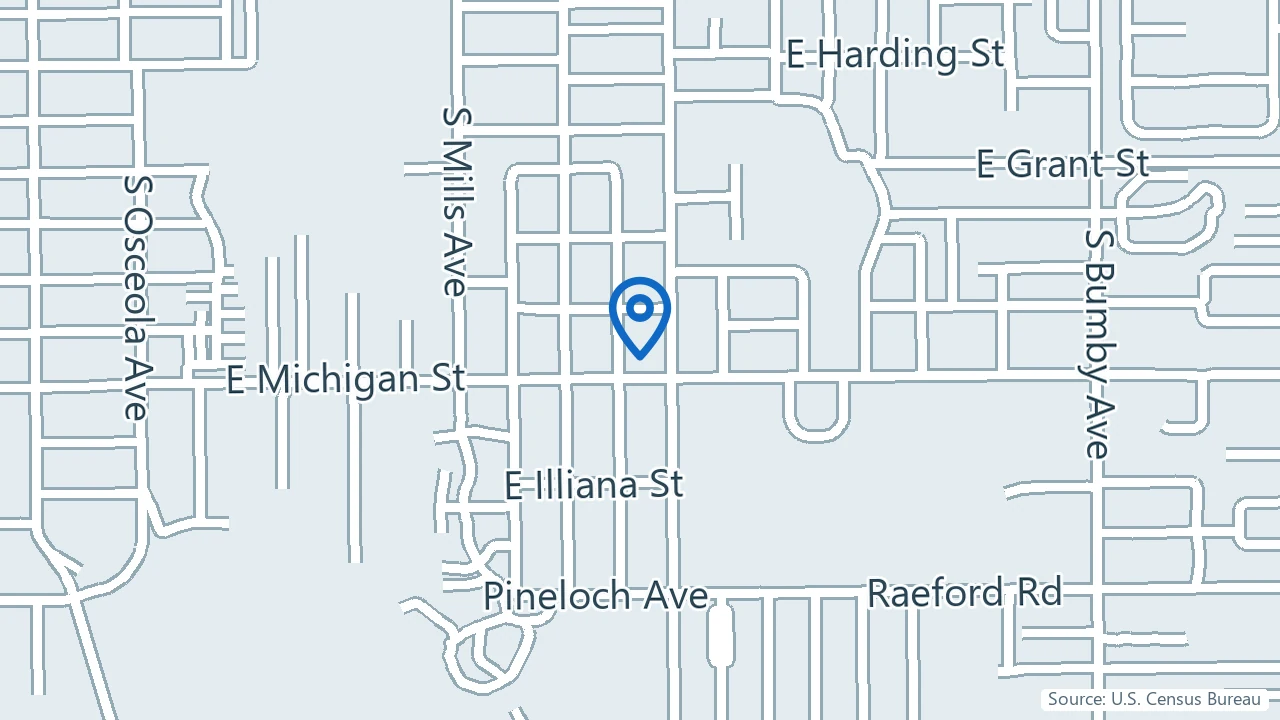Map showing Brain & Mind Institute in Orlando, Florida