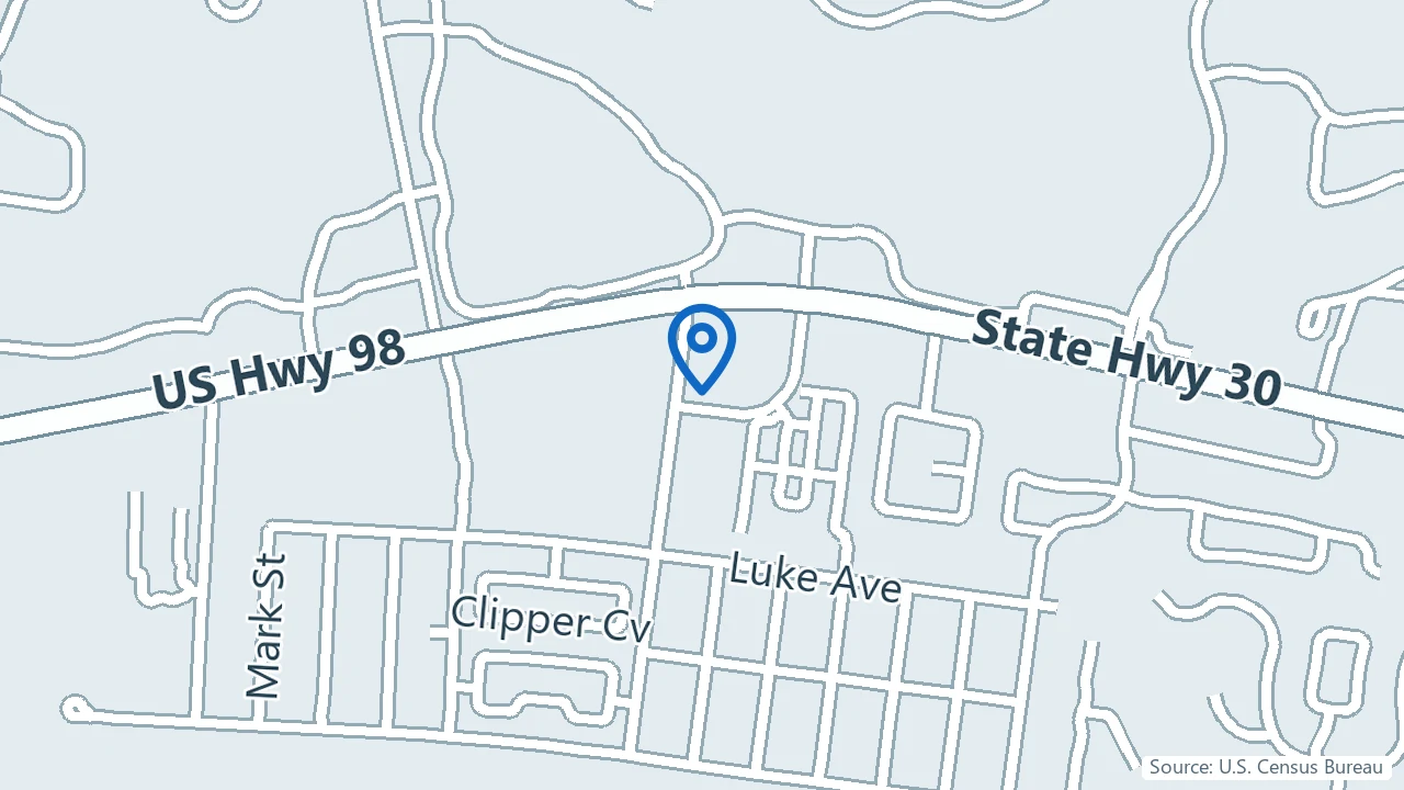 Map showing The Crane Center in Destin, Florida