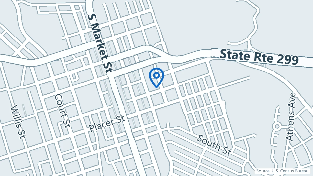 Map showing PsychPlus in Redding, California