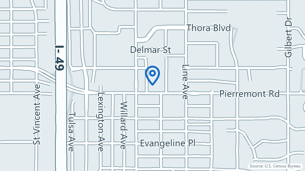 Map showing Empath Psychiatry in Shreveport, Louisiana