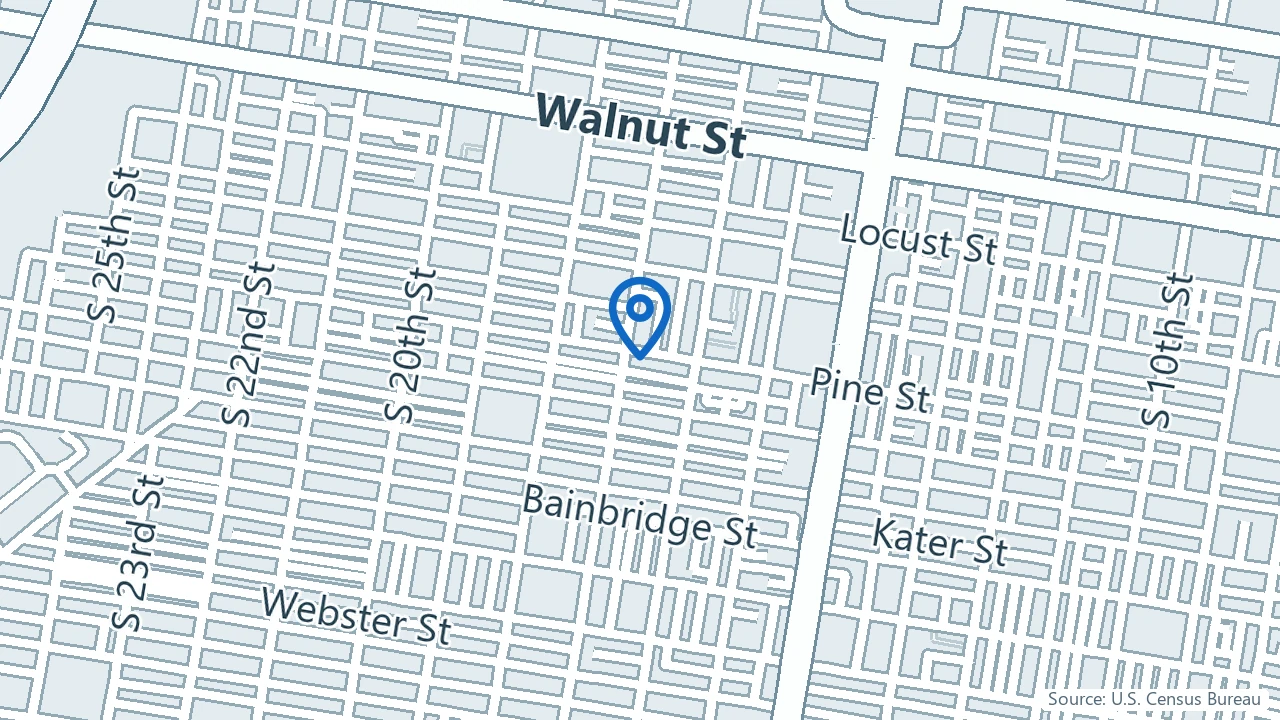Map showing Better Health Whole Wellness Center in Philadelphia, Pennsylvania