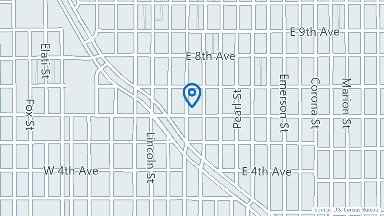 Map showing Confluence Psychiatry in Denver, Colorado