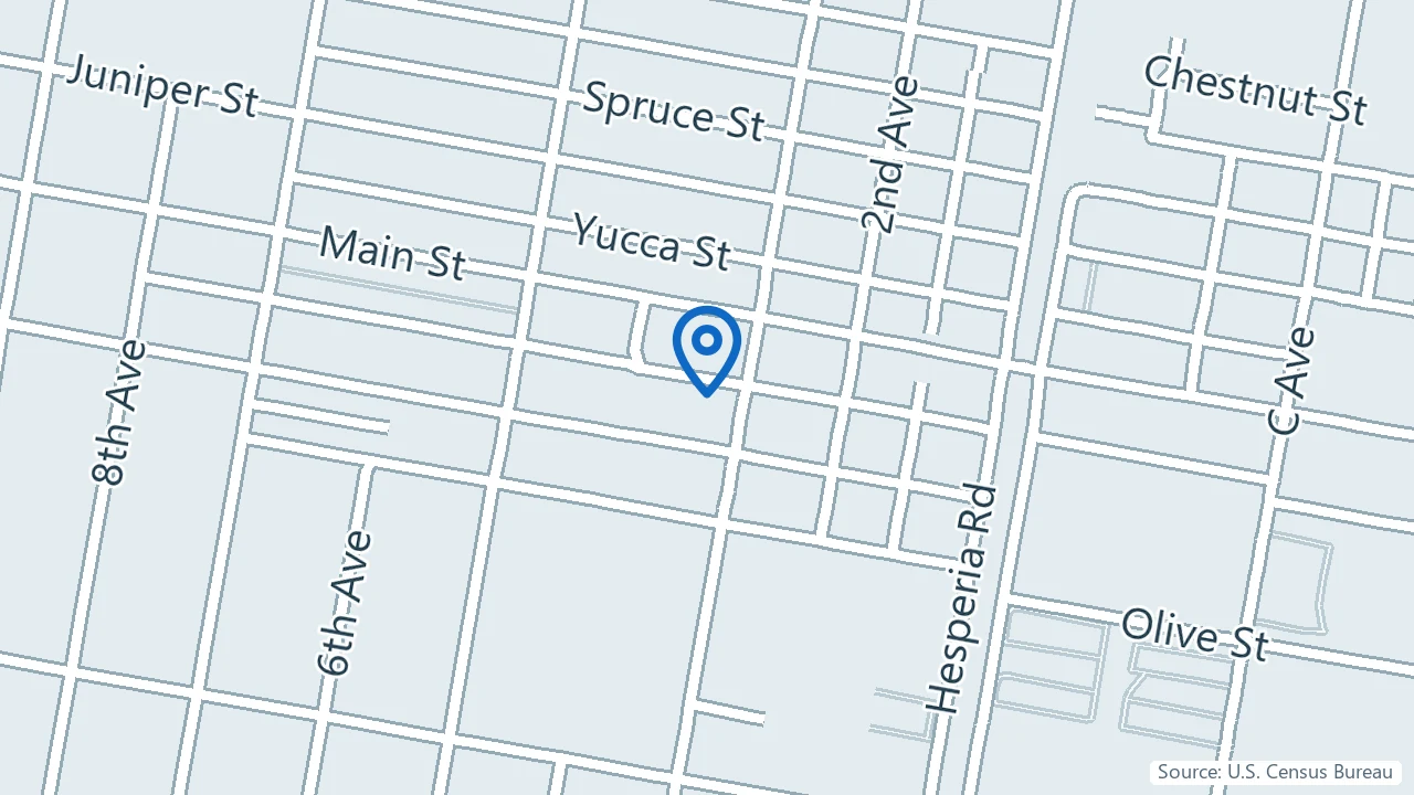 Map showing Inland Psychiatric Medical Group in Hesperia, California