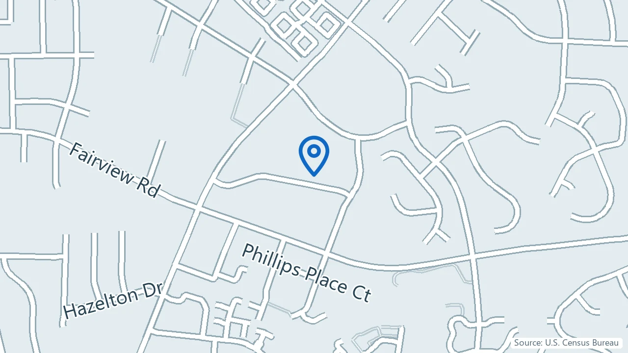 Map showing MindWell Health in Charlotte, North Carolina