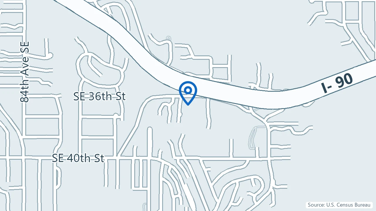 Map showing Grace MindCare in Mercer Island, Washington