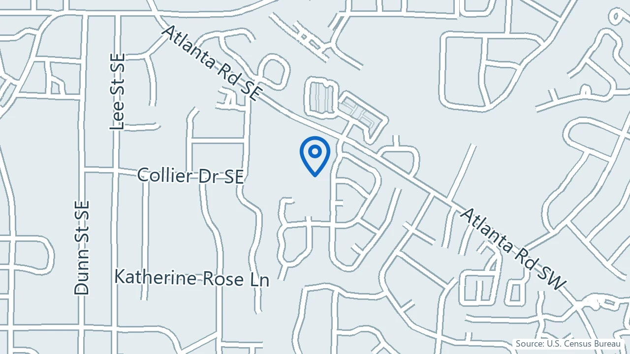 Map showing Atlanta Behavioral Care in Smyrna, Georgia