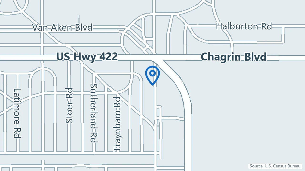 Map showing Allied Healthcare in Shaker Heights, Ohio