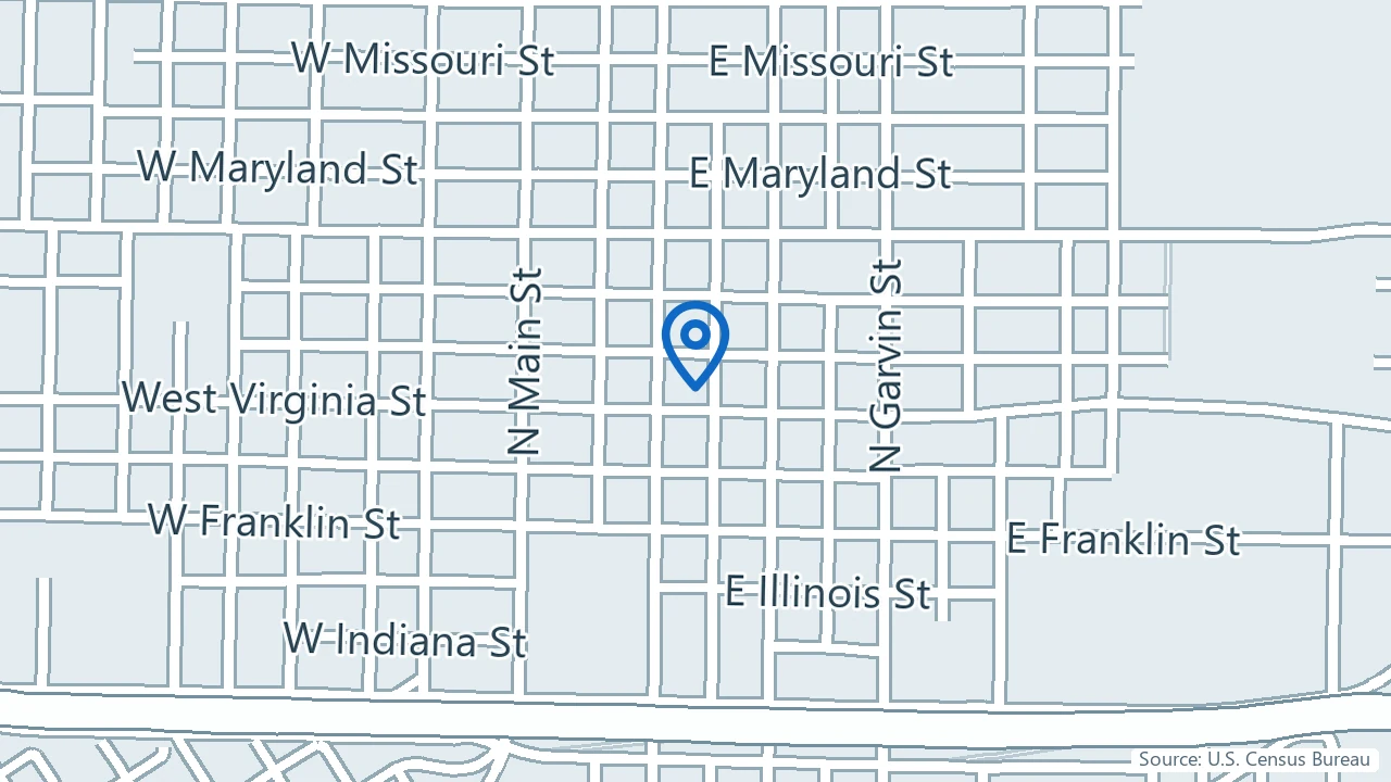 Map showing Authentic Psychiatry & Wellness in Evansville, Indiana